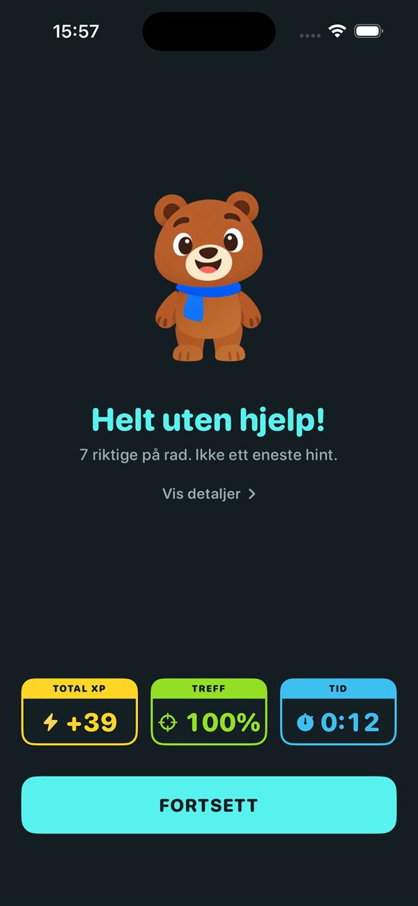 Bjørni: resultatet etter en økt